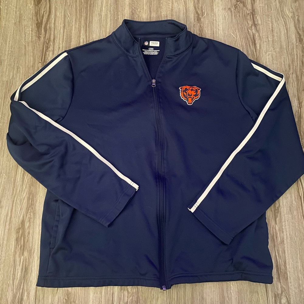 NFL Team Apparel Chicago Bears Men’s Navy Full-Zip Jacket with Logo